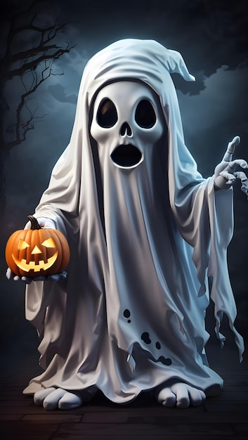 cartoon ghost halloween background