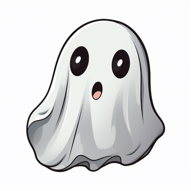 cartoon ghost with eyes and mouth open generative ai