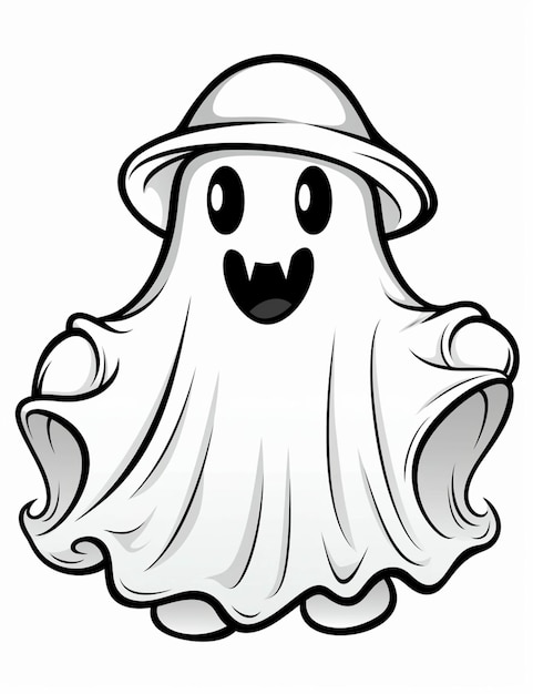 a cartoon ghost with a hat and a hat on generative ai