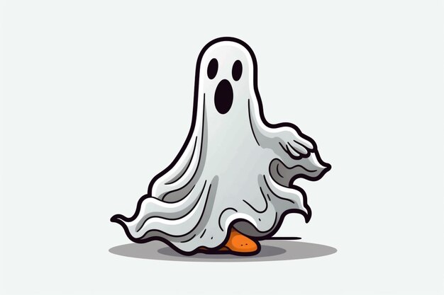 A cartoon ghost with a pumpkin in its hand generative ai