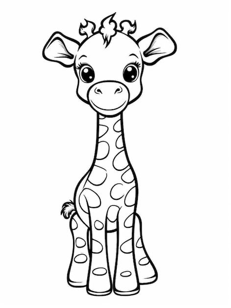 мультфильм жираф с большой улыбкой на лице генеративный аи