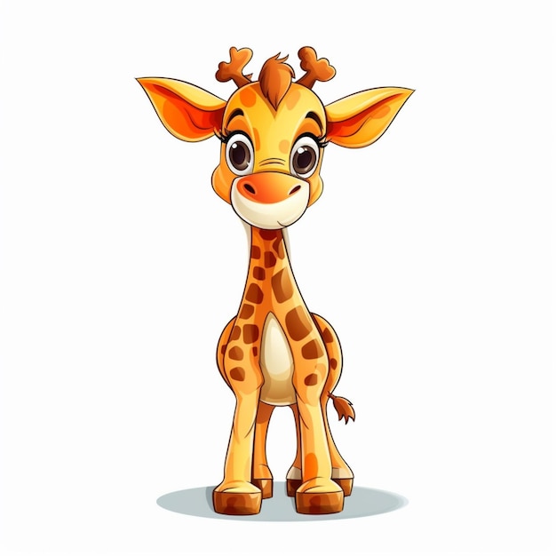 cartoon giraffe with a heart shaped nose and long neck generative ai