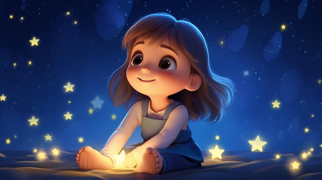 Photo cartoon girl art