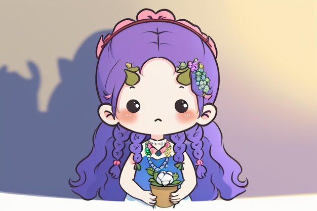 Мультфильм девушка аватар в стиле аниме обои фоновая иллюстрация