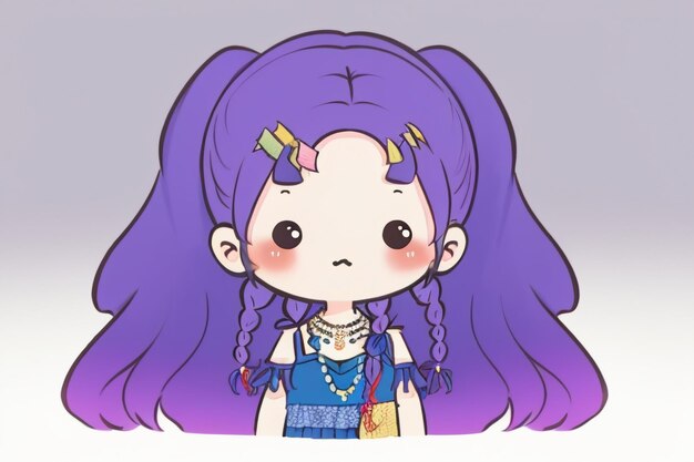 Photo cartoon girl avatar anime style wallpaper background illustration