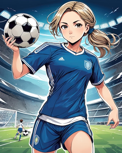 写真 漫画の女子サッカー選手