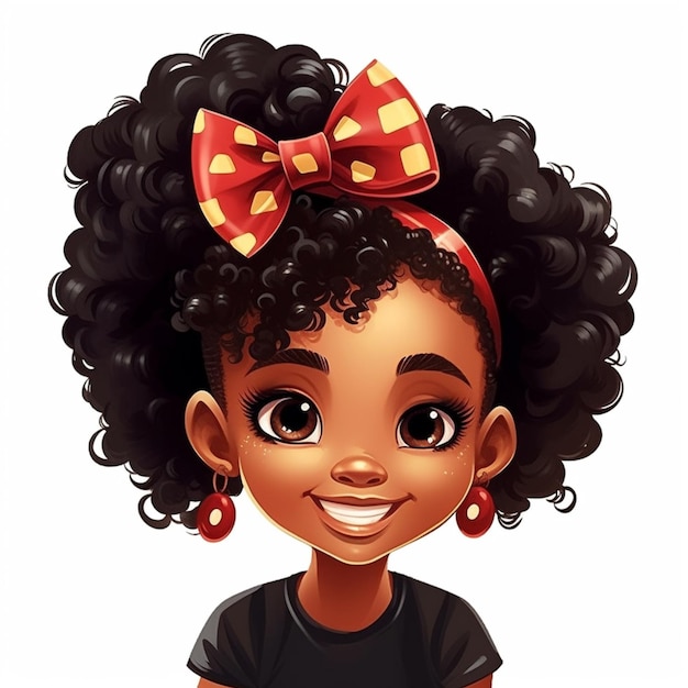 cartoon girl with a big bow on her head generative ai