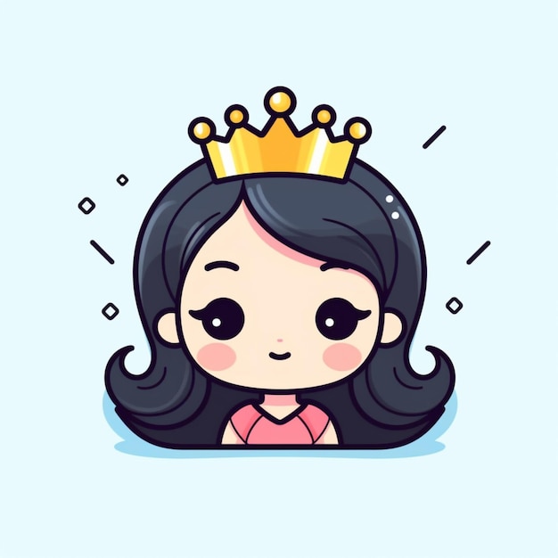 a cartoon girl with a crown on her head generative ai