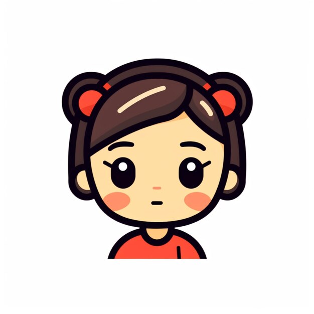 Photo a cartoon girl with a ponytail and a red shirt generative ai