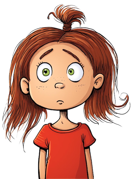 Photo a cartoon of a girl with a ponytail