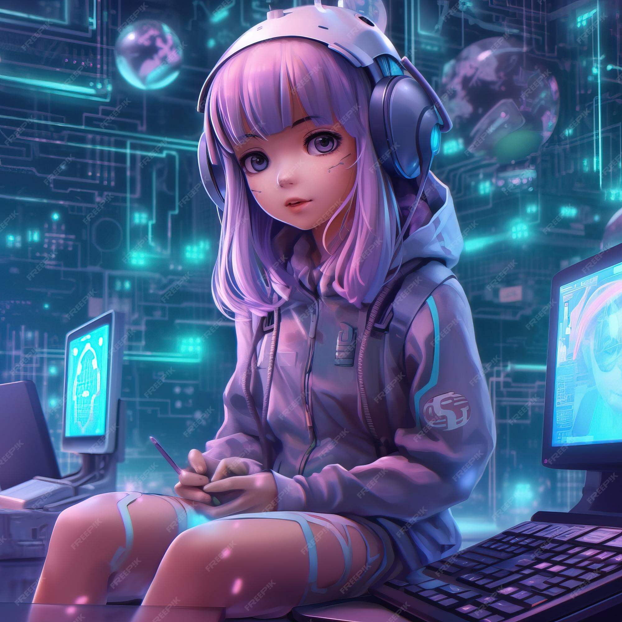 Premium Photo  Anime girl sitting at desk in classroom with other students  in background generative ai