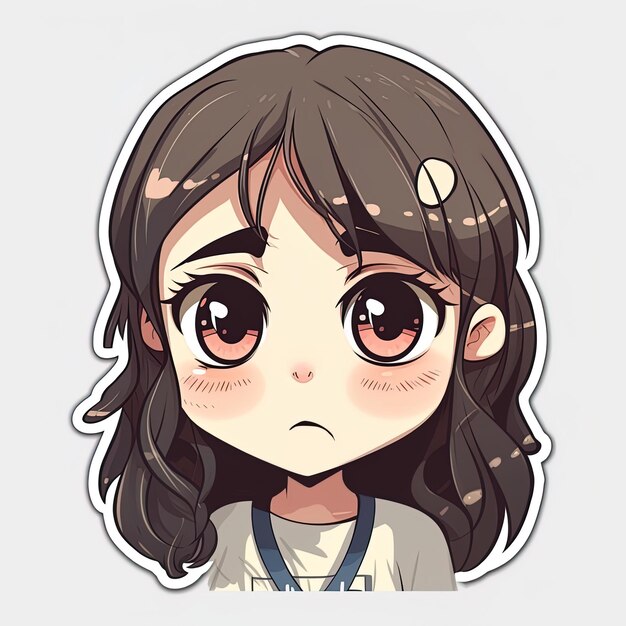 Premium AI Image  Expressive anime chibi illustration of a sad