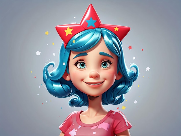 A cartoon girl with a star on her head by robert freebairn