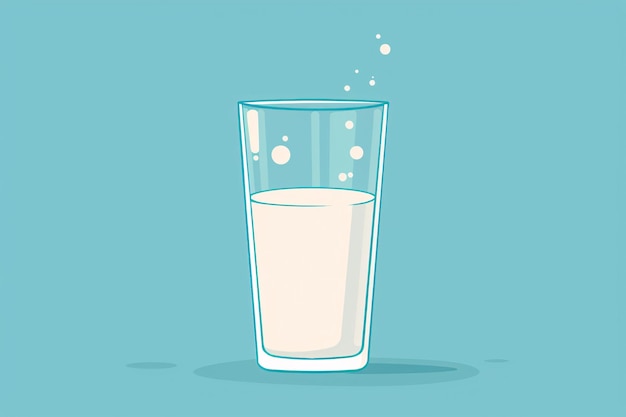 a cartoon of a glass of milk