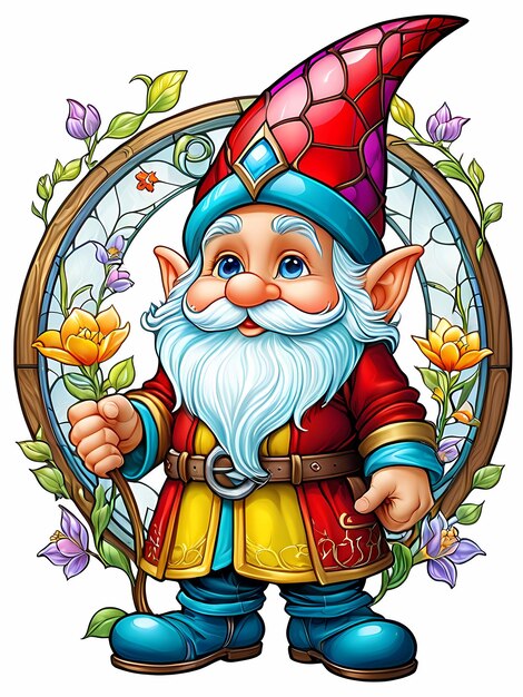 a cartoon of a gnome fantasy gnome cute 3d cartoon gnome isolated white background spring gnome