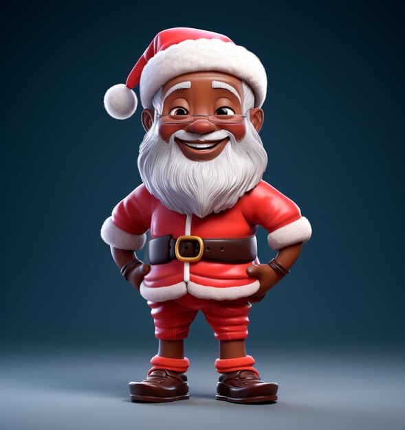 Foto cartone animato del buon vecchio babbo natale nero 3d