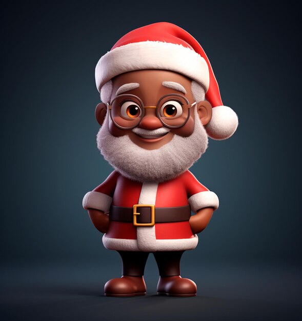 Foto cartone animato del buon vecchio babbo natale nero 3d