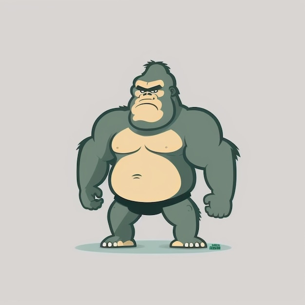 A cartoon gorilla with a big belly and a big belly.