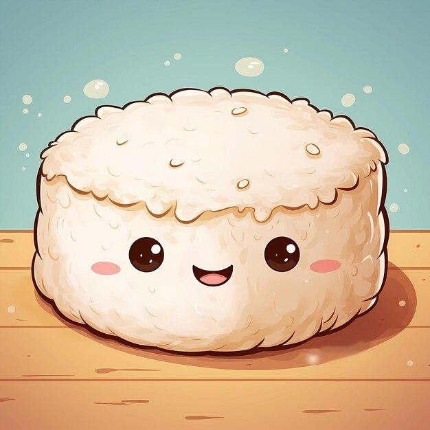 Photo cartoon gourmet rice cake illustration