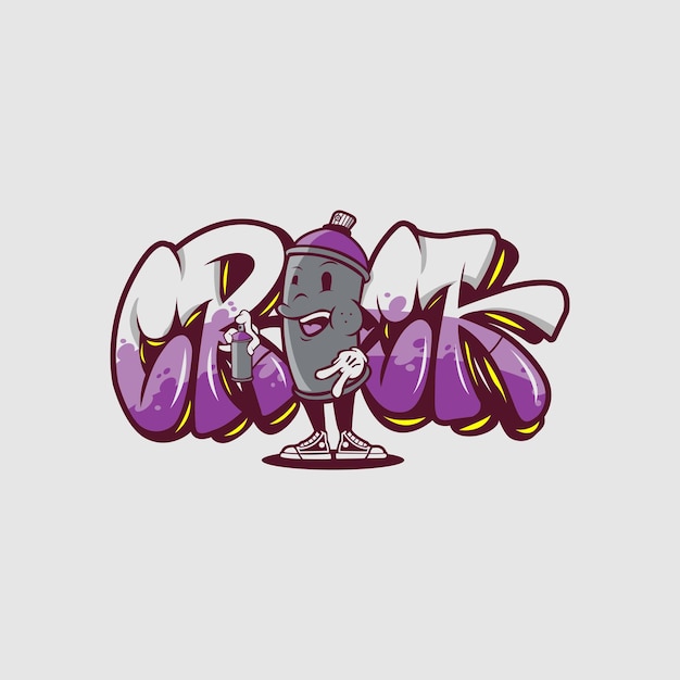 Cartoon Graffiti Spray Can Character