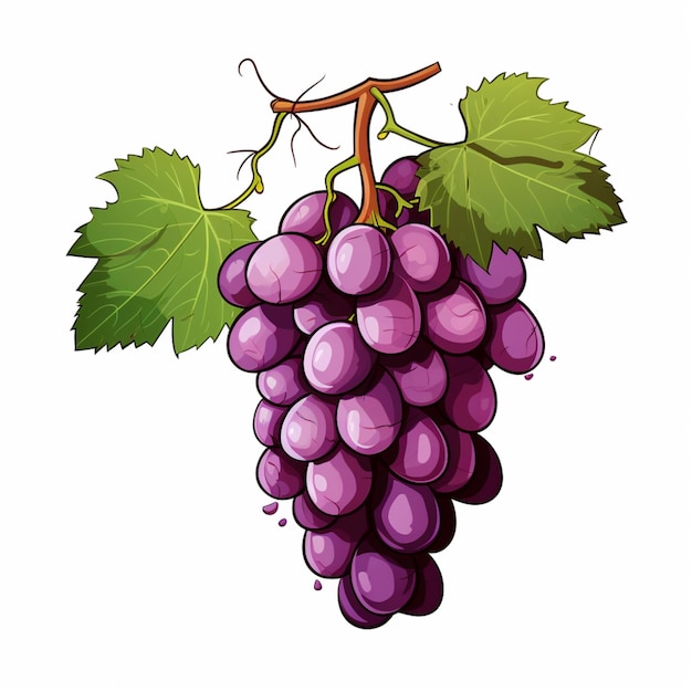 cartoon grape on white background