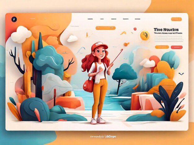 Cartoon graphic design landing page