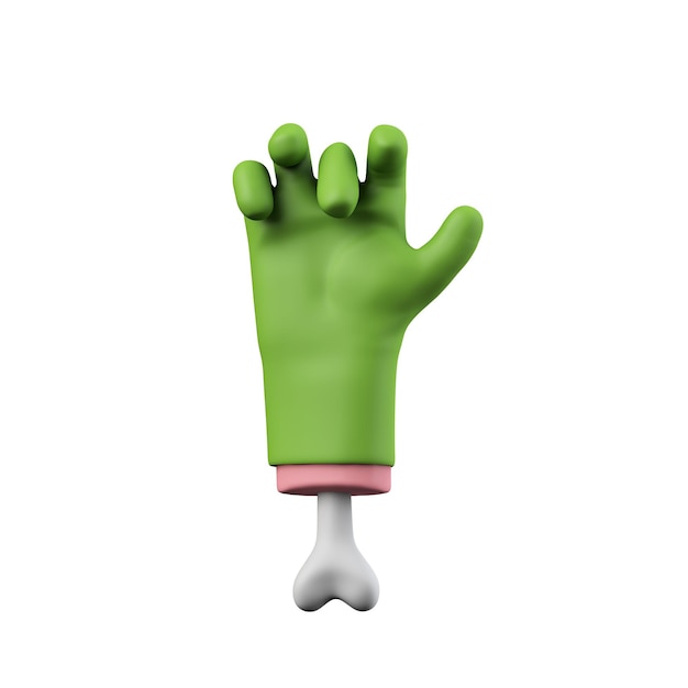 Foto cartoon griezelige halloween groene monster hand d rendering