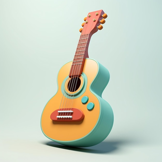 Cartoon guitar 3D