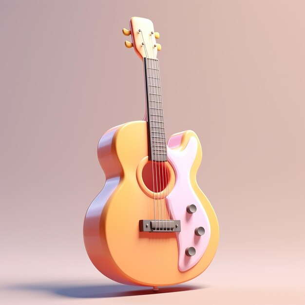 Cartoon guitar 3D