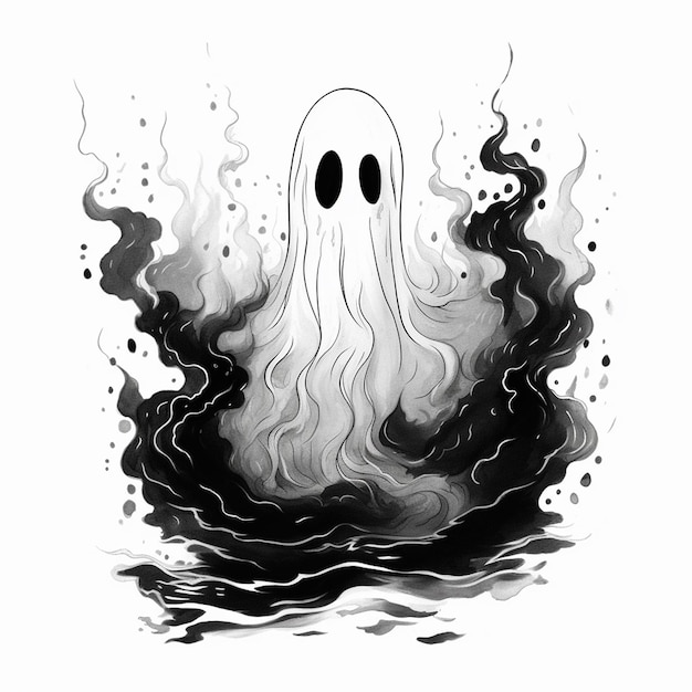 Photo cartoon halloween ghost sketches