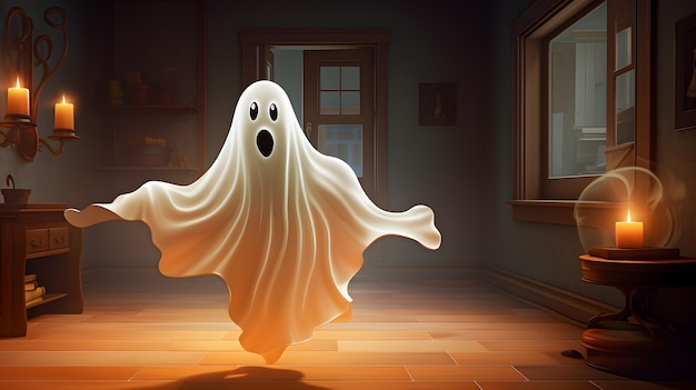 Premium AI Image | A cartoon Halloween ghost