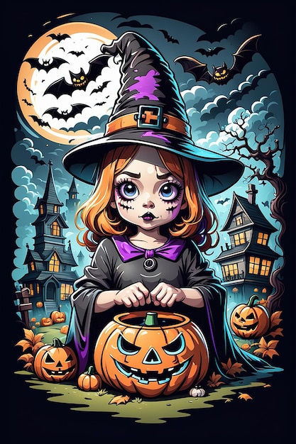 cartoon halloween poster