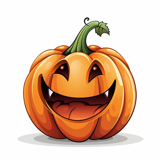 Cartoon halloween pumpkin with a happy face generative ai