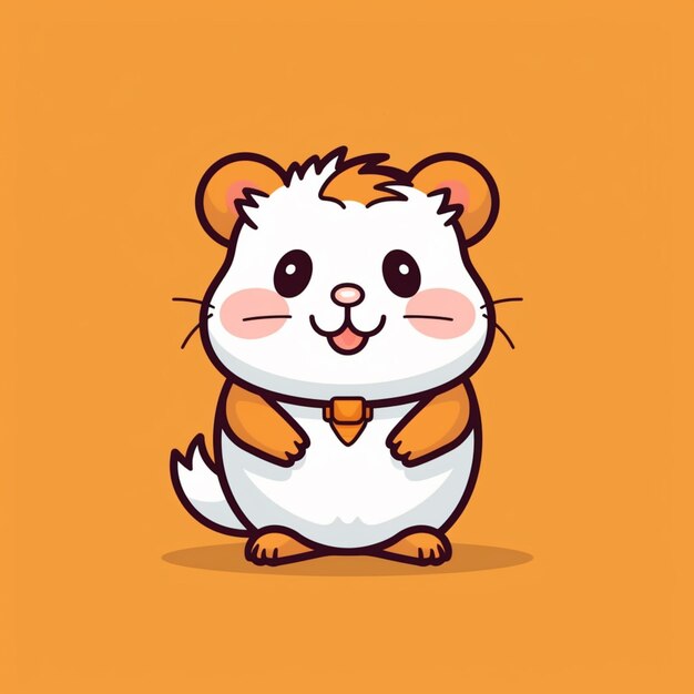 Photo cartoon hamster with a tie on his neck generative ai