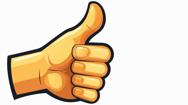 Photo cartoon hand giving thumbs up illustration