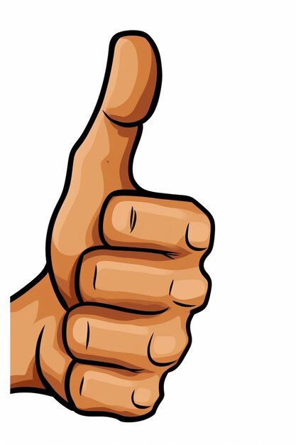 Photo a cartoon hand giving a thumbs up sign with a white background generative ai