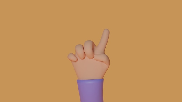 A cartoon hand with a finger pointing up.
