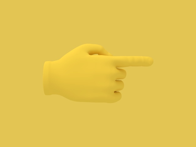 Photo cartoon hand with index finger illustration on yellow