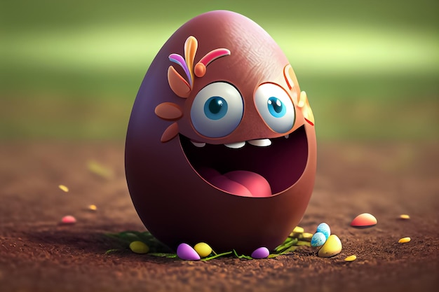 Cartoon happy easter egg