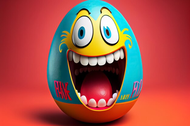 Cartoon happy easter egg