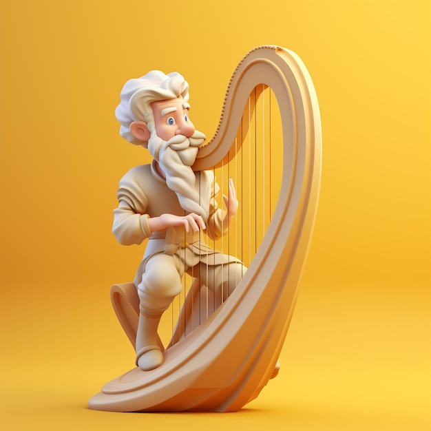 Cartoon harp 3d