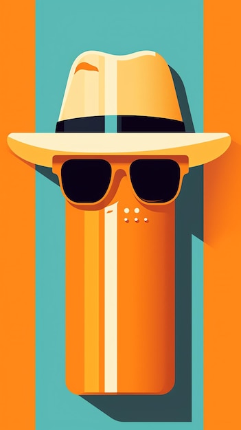 Photo a cartoon of a hat sunglasses and a hat