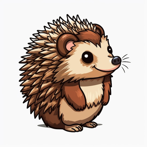 cartoon hedgehog with a long tail and a big nose generative ai
