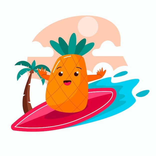 Cartoon hello summer illustration