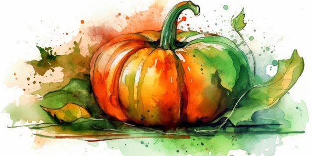 Cartoon horror pumpkin for Halloween White background