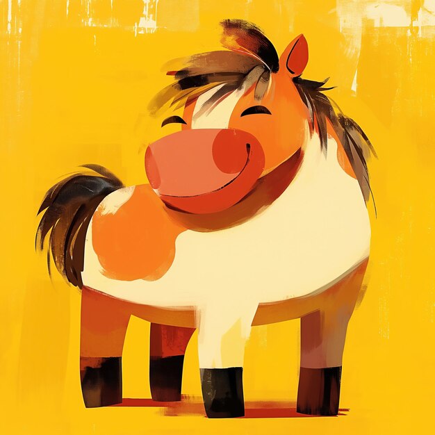 a cartoon of a horse that has a horse on it