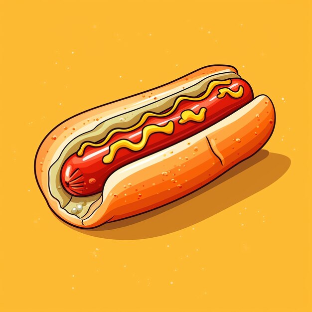 A cartoon of a hot dog