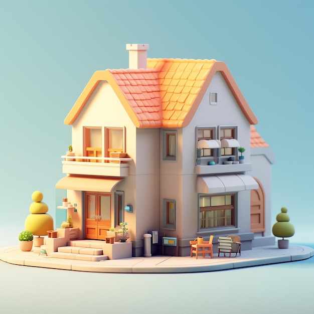 Cartoon house 3d