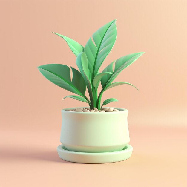 Cartoon houseplant 3d