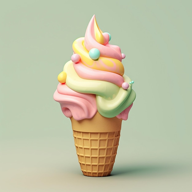 Cartoon ice cream 3D